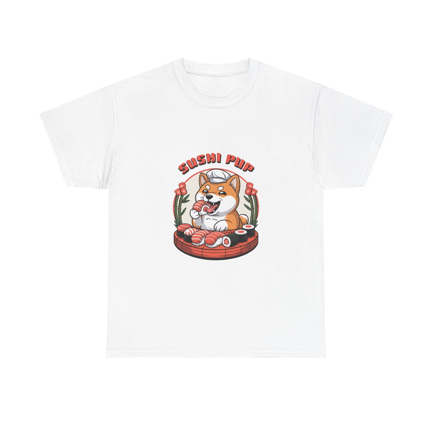 Dog Eating Sushi Tee, Funny Animal Lover Shirt, Foodie Graphic Tshirt, Cute Pet