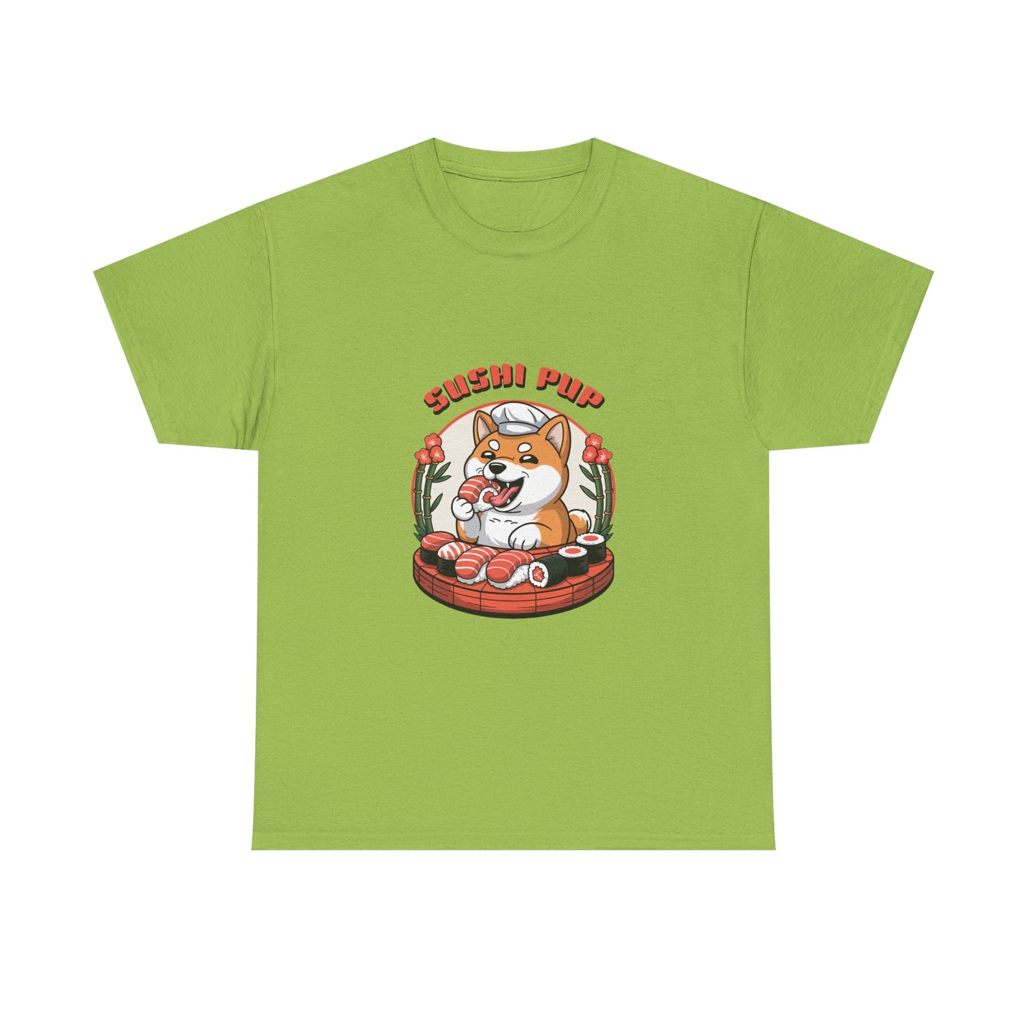 Dog Eating Sushi Tee, Funny Animal Lover Shirt, Foodie Graphic Tshirt, Cute Pet