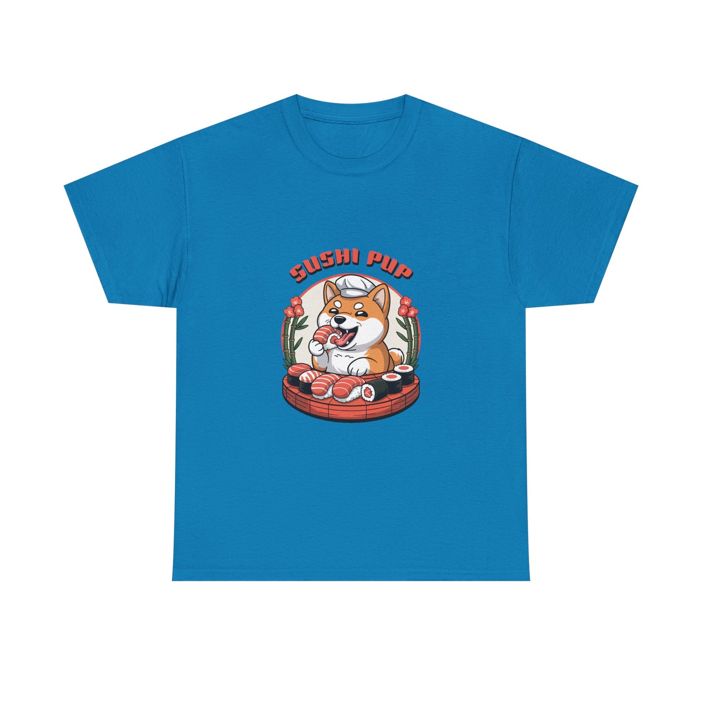 Dog Eating Sushi Tee, Funny Animal Lover Shirt, Foodie Graphic Tshirt, Cute Pet