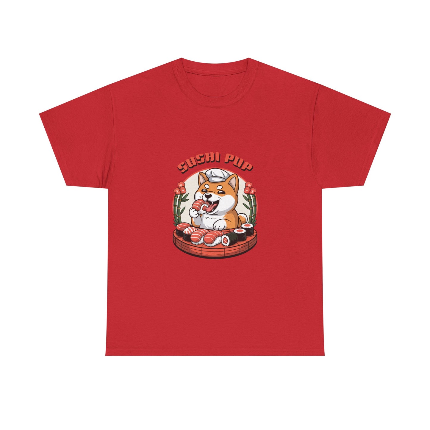 Dog Eating Sushi Tee, Funny Animal Lover Shirt, Foodie Graphic Tshirt, Cute Pet