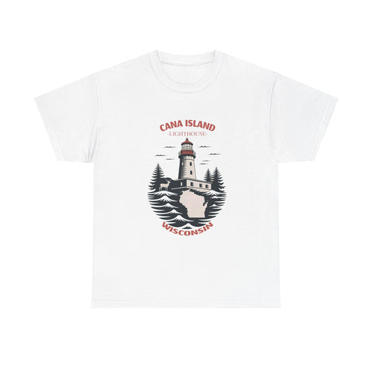 Cana Island Lighthouse Tee, Vintage Graphic T-Shirt, Wisconsin, Outdoor