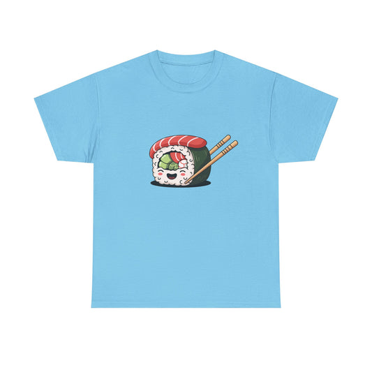 Cotton Tee, smile sushi design - Sushi Lover Gift, Japanese Food Shirt, Funny