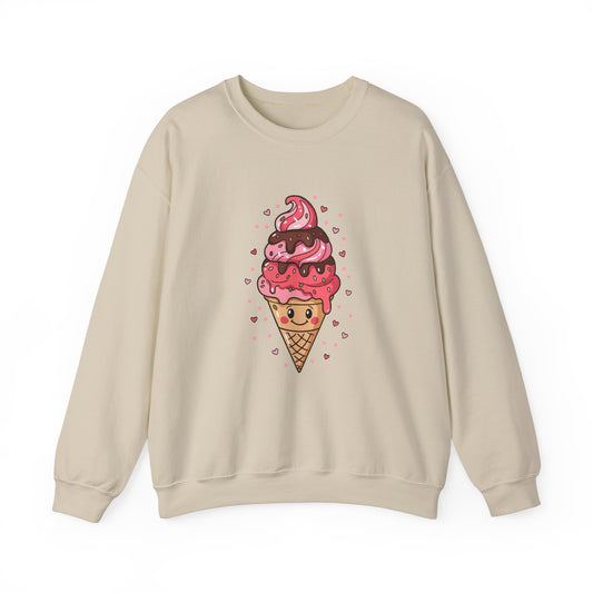 Cute Ice Cream Sweatshirt, Cozy Crewneck, Dessert Lover Gift, Summer Apparel,